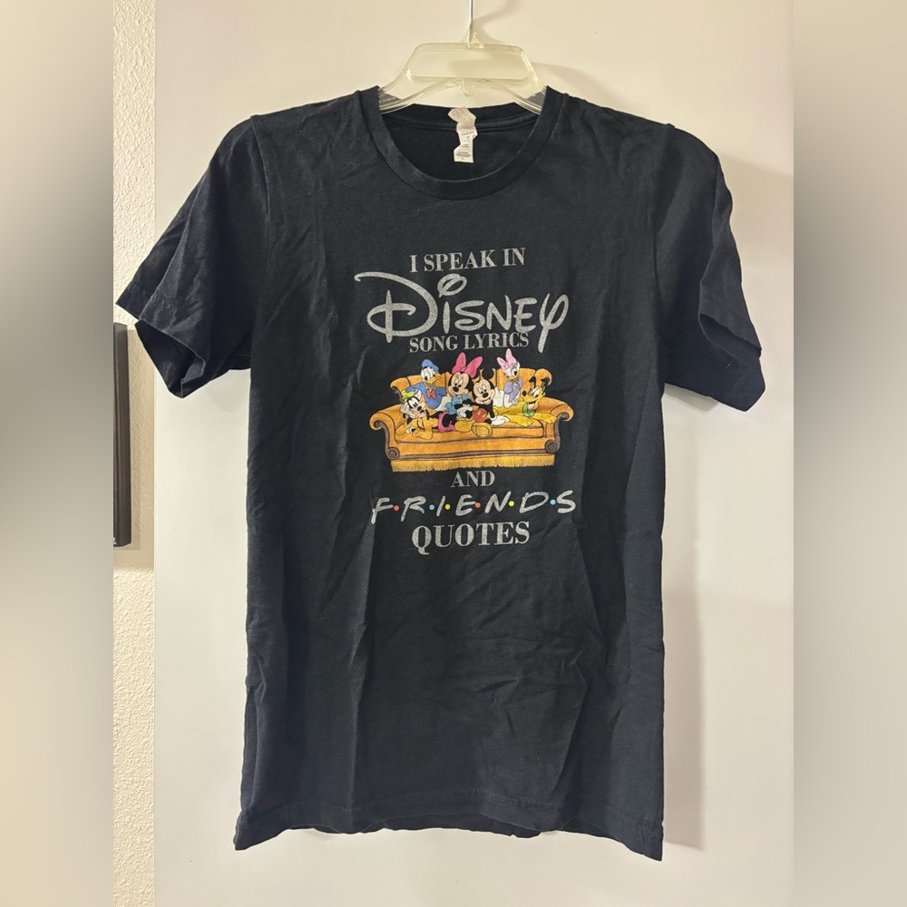 Disney Black T-Shirt with Friends Graphic